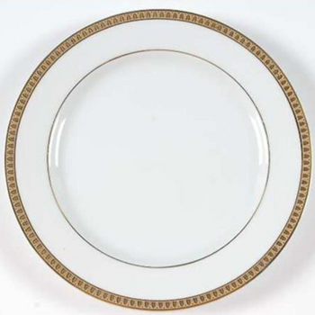 Christofle Malmaison Dinnerware: Dessert/Salad Plate, Porcelain Gold-Finish